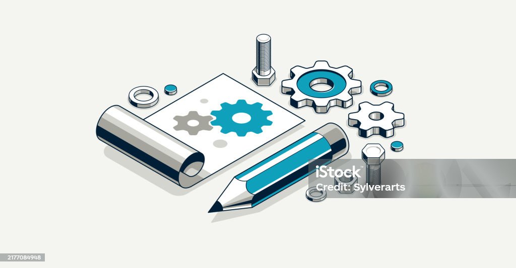 Mechanical Engineering Project Concept Engine Draft Plan Drawing ...
