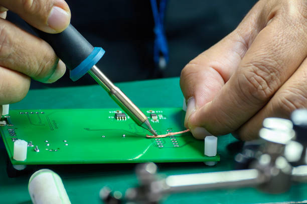 istock Close up scene the soldering operation by skill operator. 2177093138