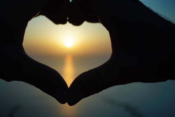 istock Sunset on the sea heart.  Positive feelings. 2177101248
