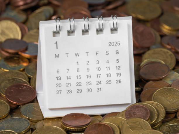 istock January 2025 Desk Calendars on Coins 2177101831