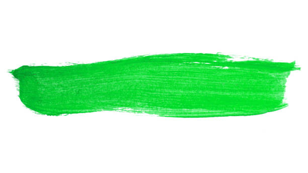 istock Green smear paint or cream isolated on white background 2177101880