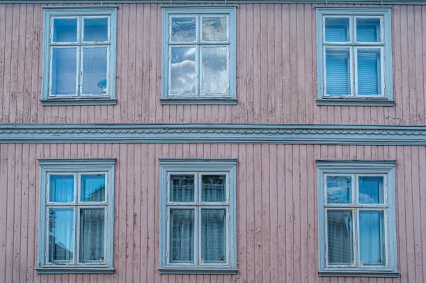 Architecture detail in the old town of Fredrikstad, Norway
