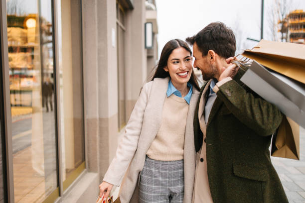 istock Happy wife after shopping 2177106135