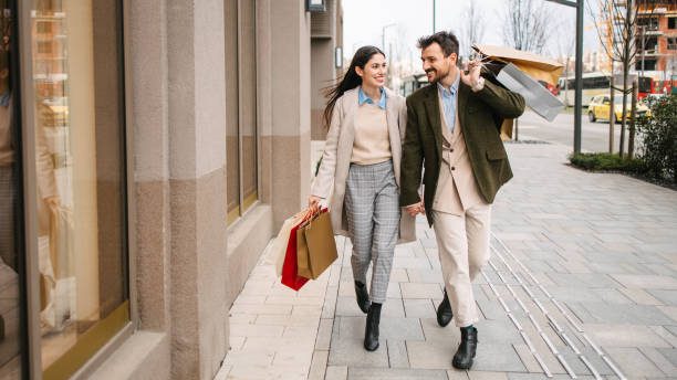 Happy wife after shopping