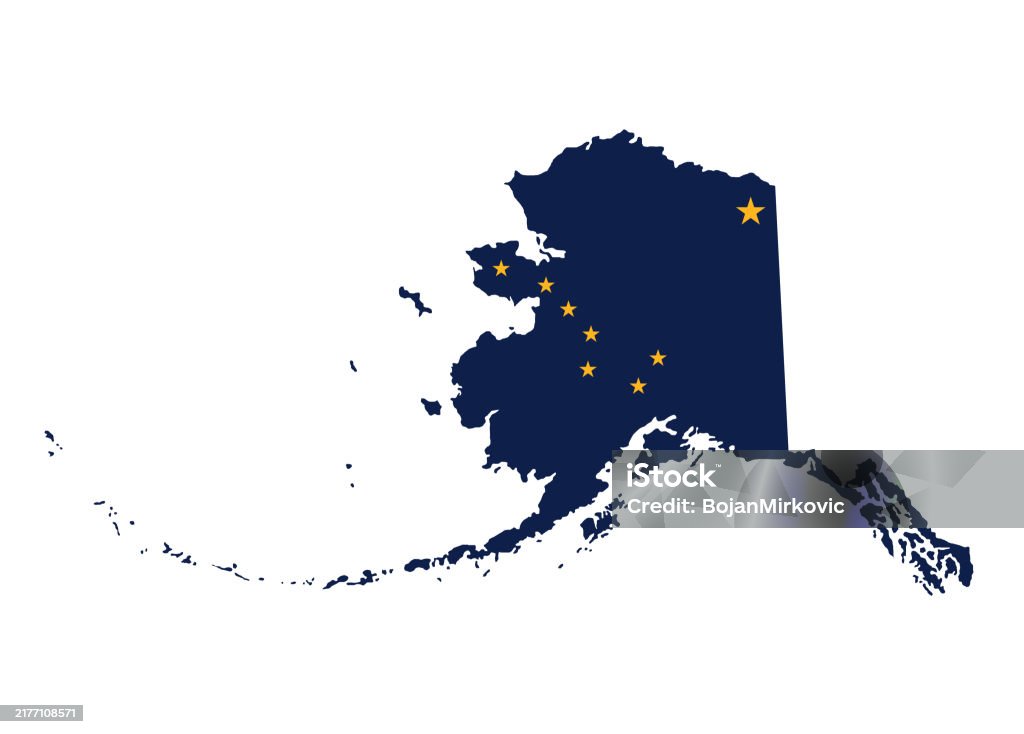 Vector Alaska State Map Alaska Flag Map Vector Stock Illustration - Download Image Now - Alaska ...