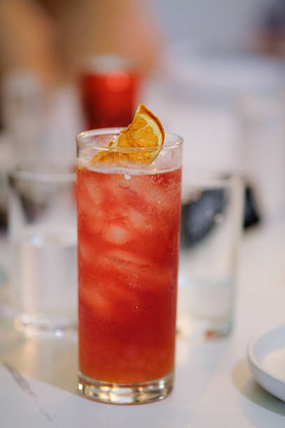 Pomegranate Berry iced tea in a glass.