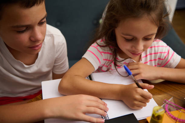 istock Children learning together with notebooks at home desk 2177112581