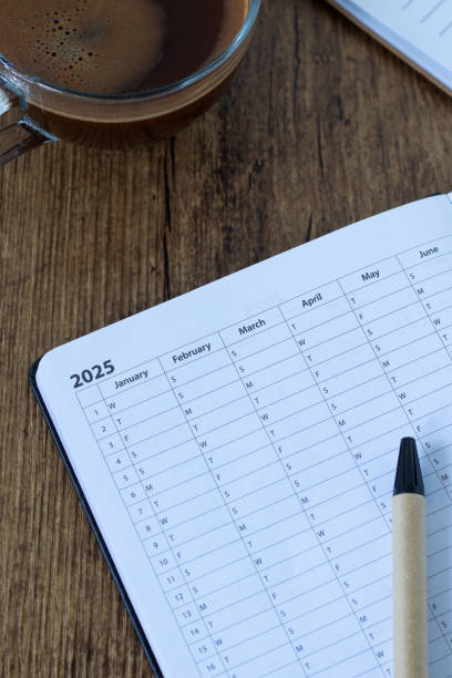 istock January 2025 year goal planner notebook with coffee cup on wooden desk 2177114392
