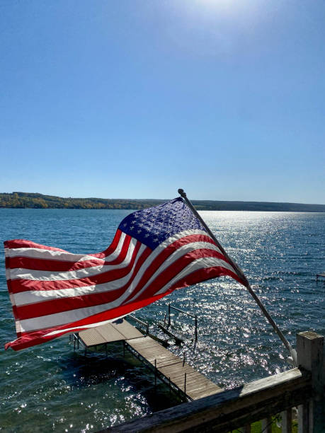 istock Red, White, and Blue Lake Skies 2177124057