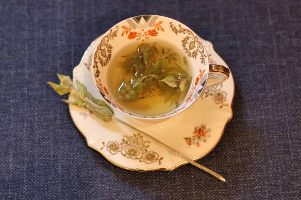 istock Greek mountain tea in a decorative cup 2177124625