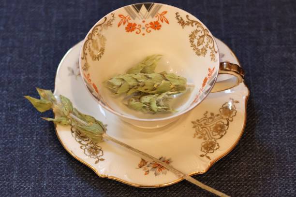 Greek mountain tea in a decorative cup