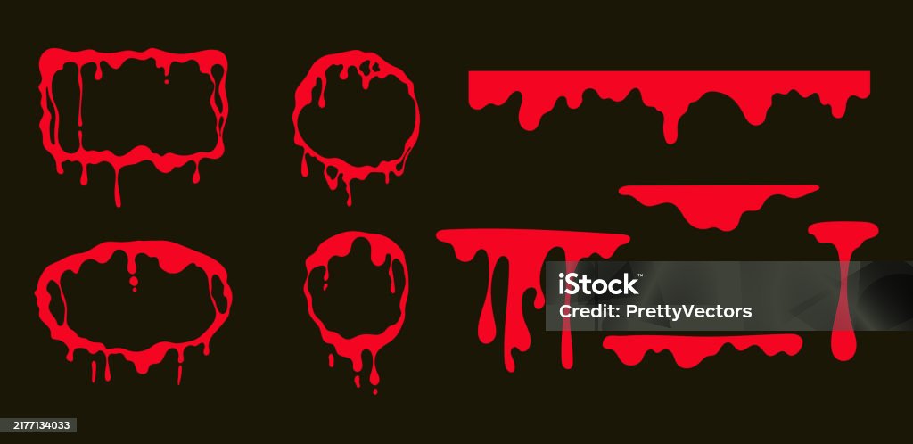 Vampire Drip Blood Drip Splatter Drop Vampire Bloodstain Realistic Isolated Set ...