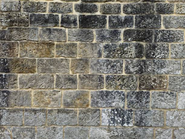 Part of a stone wall, Glasgow Scotland England UK