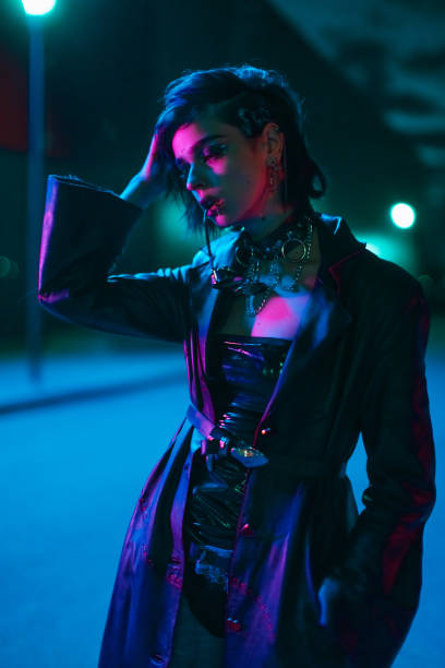 istock Cyberpunk. Gothic style. Fashion model 2177151764