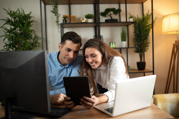 istock Two young colleagues working together at modern office stock photoOffice, Technology, Computer, Trainee, Working 2177152420