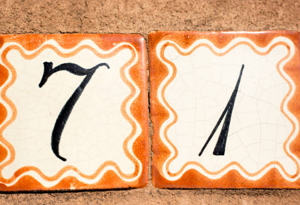 istock Ceramic Number 71 House Address Tiles (Close-Up) 2177152421