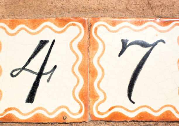 istock Ceramic Number 47 House Address Tiles (Close-Up) 2177152669