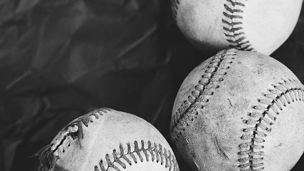 istock Old baseball banner background in black and white 2177154334