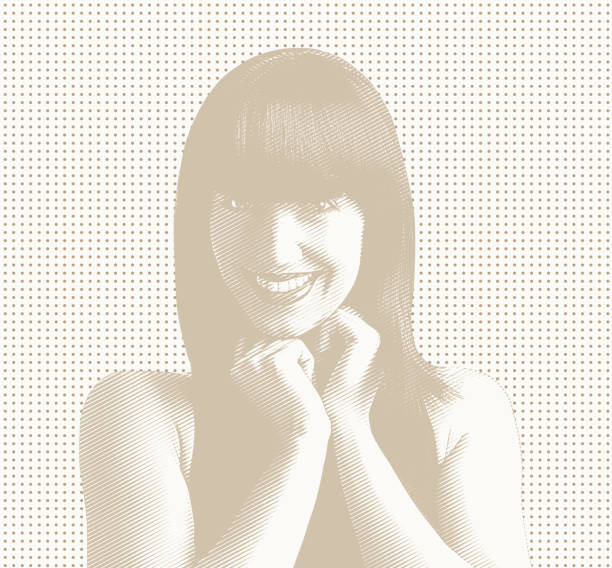 istock Minimalistic vector portrait of successful female influencer 2177158001