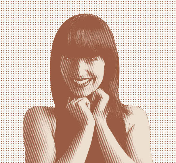 istock Minimalistic vector portrait of successful female influencer 2177158027