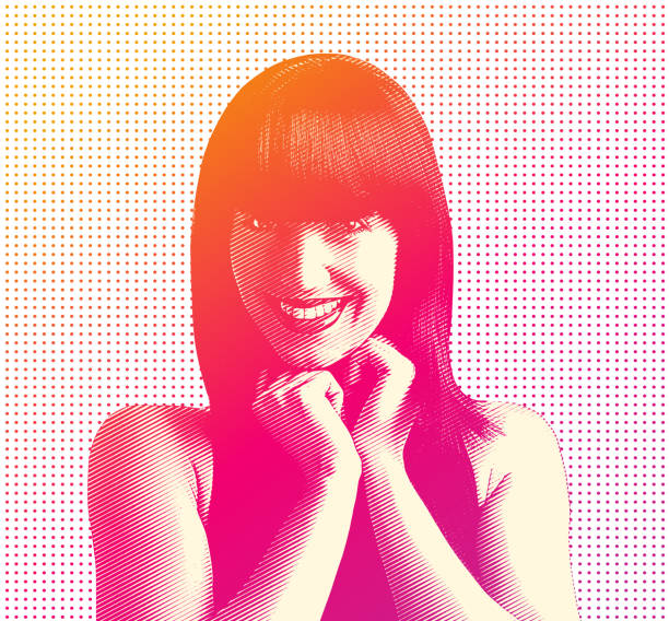 istock Minimalistic vector portrait of successful female influencer 2177158041