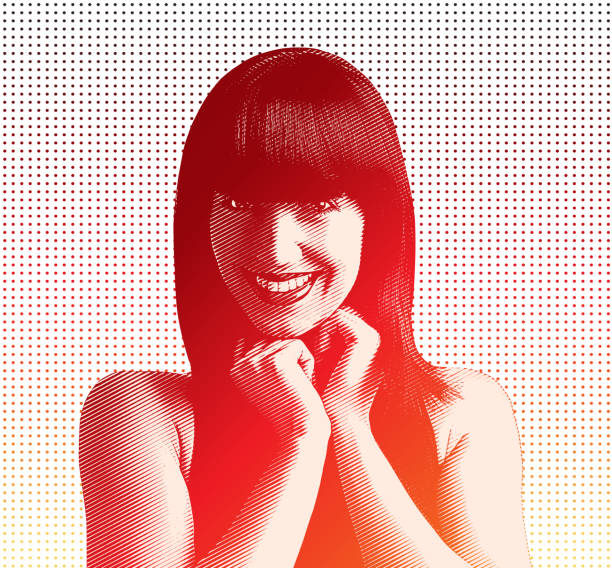 istock Minimalistic vector portrait of successful female influencer 2177158048