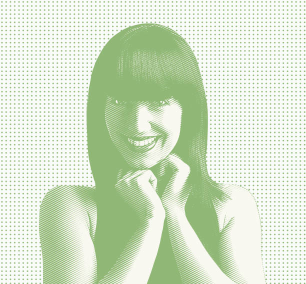 istock Minimalistic vector portrait of successful female influencer 2177158167