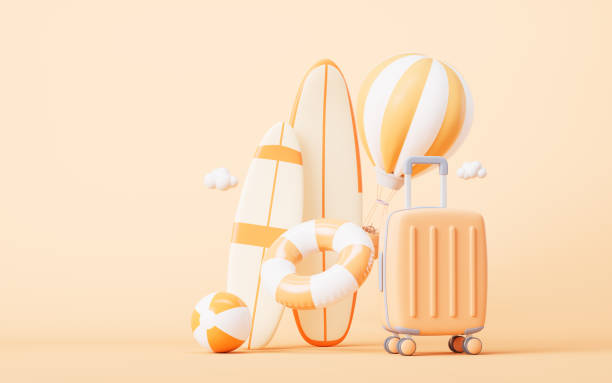 istock Tropical beach travel theme in summer, 3d rendering. 2177161248