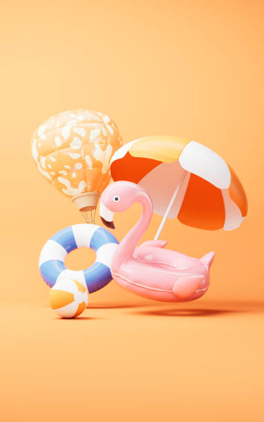 istock Tropical beach travel theme in summer, 3d rendering. 2177161401