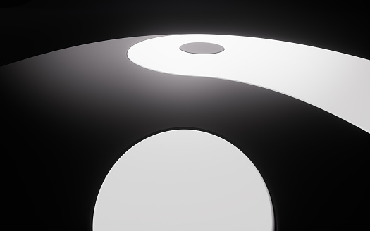 Taiji Pattern Chinese Ancient Taiji Yinyang Pattern Symbol 3d Rendering Stock Photo ...