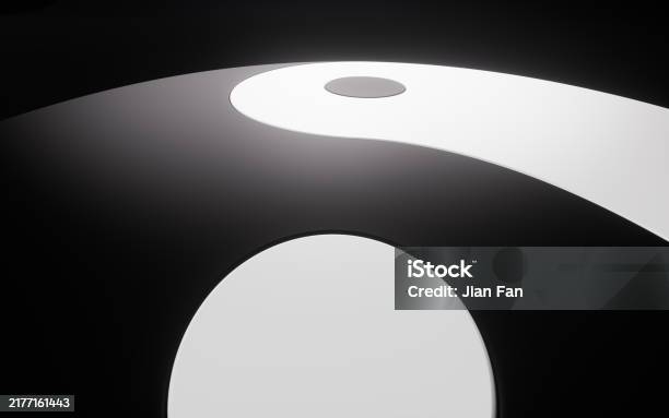 Taiji Pattern Chinese Ancient Taiji Yinyang Pattern Symbol 3d Rendering Stock Photo ...