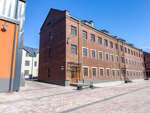 istock freshly renovated old red brick warehouse in downtown. 2177169096