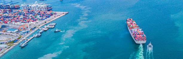 istock Cargo ships with full container receipts to import and export products worldwide 2177172344