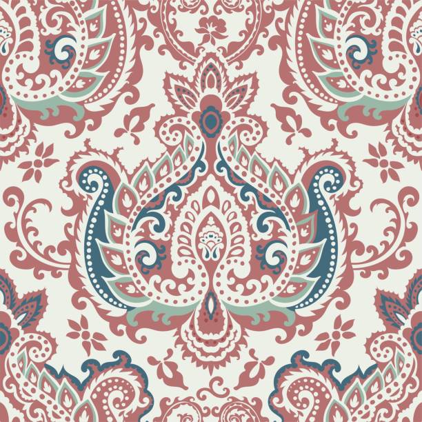 istock Vintage paisley print, flowers and leaves decor 2177173027