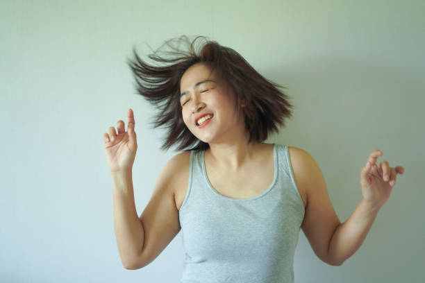 istock Close-up Happy woman on white wall 2177179491
