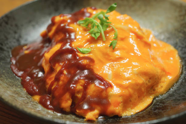 Omelet rice with demiglace sauce