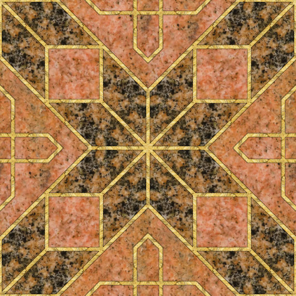 istock Geometric seamless texture. Stained glass style. Oriental tracery. Art deco pattern. For ceramic tile, wallpaper, linoleum, textile, shirts, linens or web page background. Website design. Stone 2177181420