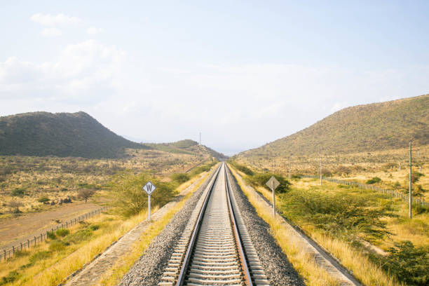 A scenic railway line route through the countryside