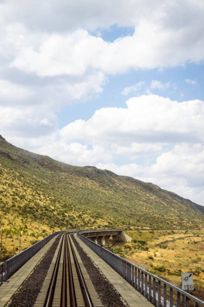 Jiuquan City, Gansu Province-Railway tracks under the sunset