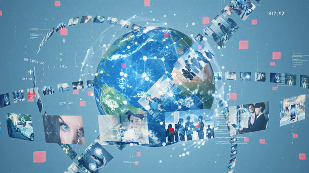 istock Digital contents concept. Social networking service. Streaming video. communication network. 2177188046