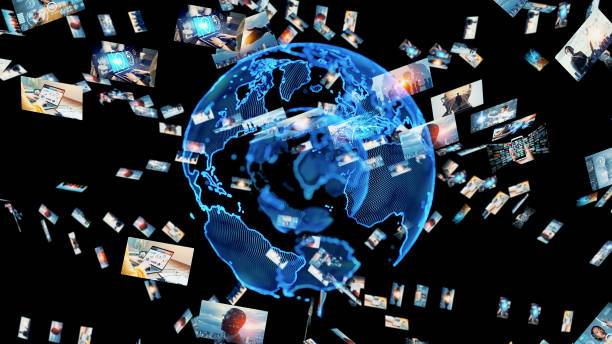 istock Digital contents concept. Social networking service. Streaming video. communication network. 2177188143