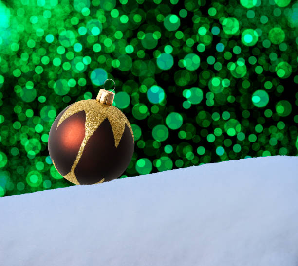 istock Christmas ornaments on the snow against defocused illumination 2177189764