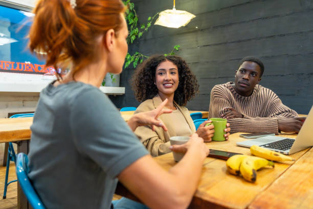 istock Healthy breakfast in a modern coworking with colleagues 2177191198