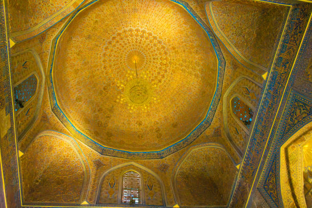 istock Illuminated Interior of Madrasa in Registan Square, Silk Road, Sama 2177192533