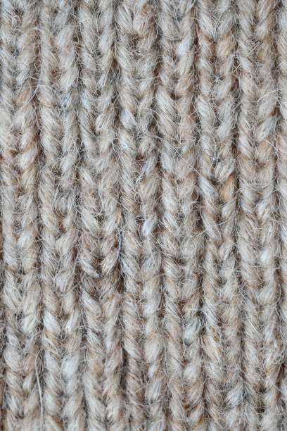 istock macro texture of fabric thick beige sweater close-up. Knitted texture background 2177192571