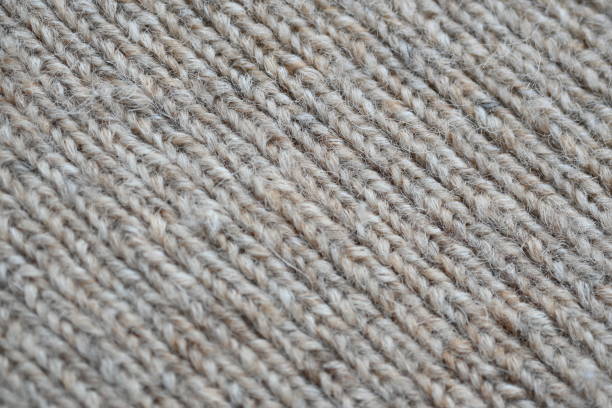 istock macro texture of fabric thick beige sweater close-up. Knitted texture background 2177192768
