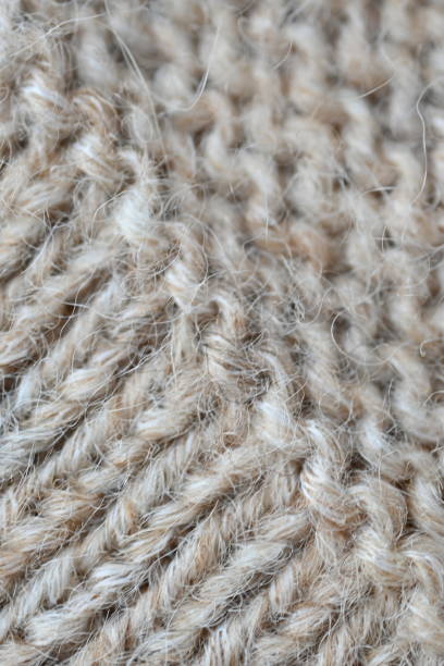 istock macro texture of fabric thick beige sweater close-up. Knitted texture background 2177194289