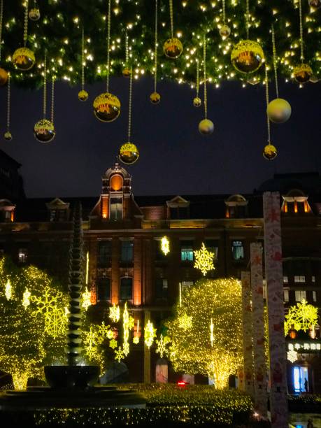 istock Yellow Christmas and Holly night 2177201594