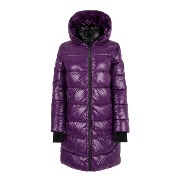 istock Women's purple winter jacket with hood 2177201871