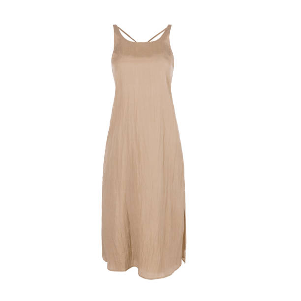 istock Beige women's sleeveless dress 2177201885